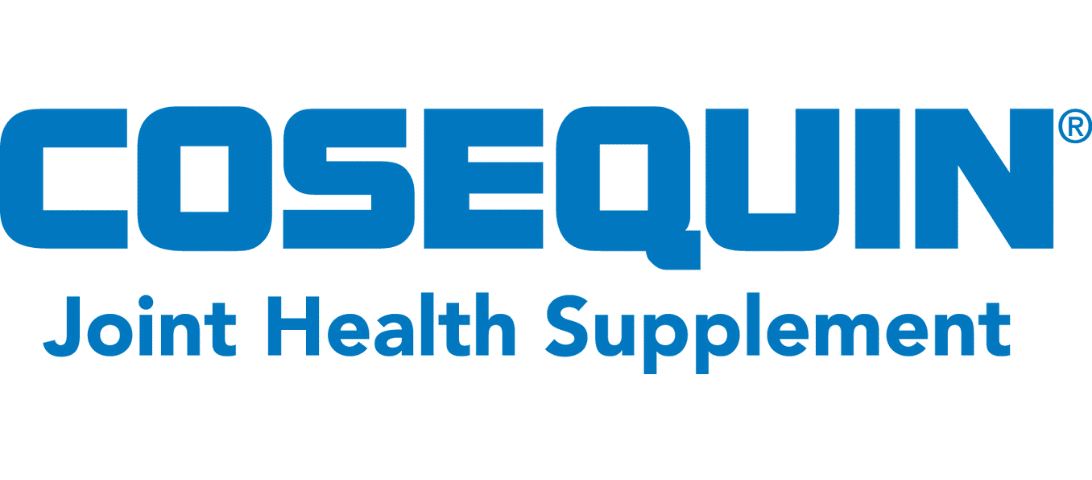 Logo of Cosequin, a joint health supplement, featuring bold blue text and a registered trademark symbol. Things to do include maintaining healthy joints.